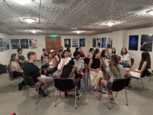 Young people participating in a storytelling circle session during the Citizens of Tomorrow youth exchange hosted by YETF.
